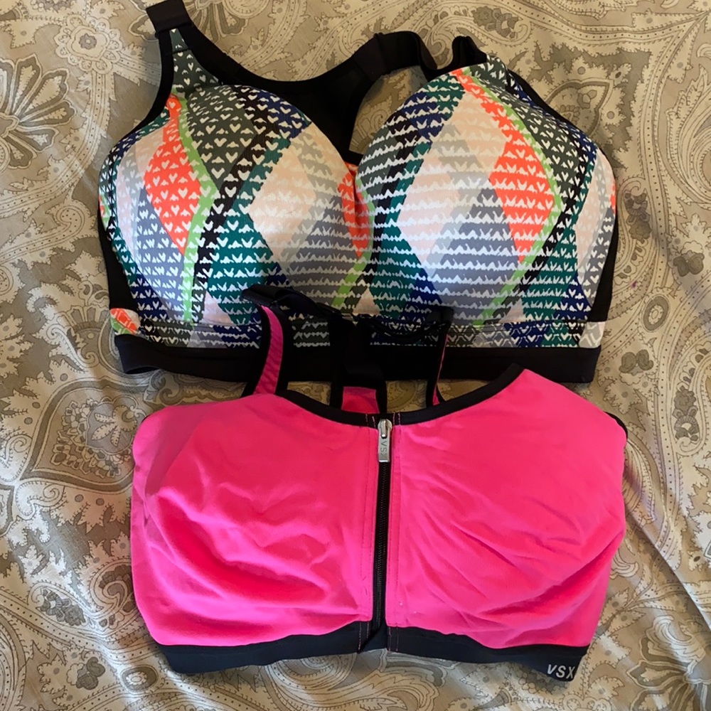 Victoria secret sports bras. Both are 34DDD.